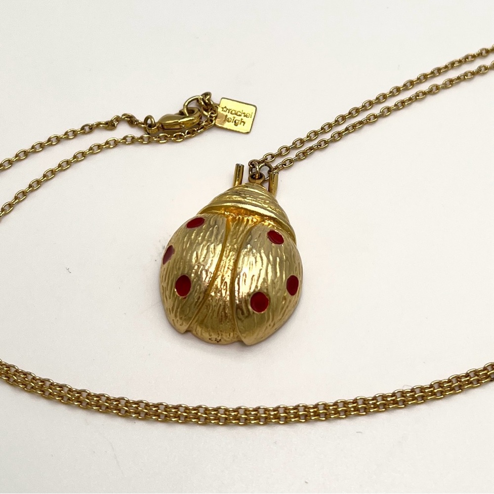 Rachel Leigh Oversized Gold Tone Ladybug Pendant Necklace ✨🐞✨